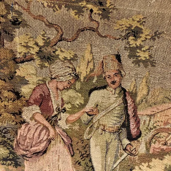 Vtg Pastoral Courtship Tapestry - France